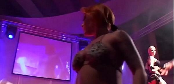  sexy flexi cowgirl milfs on public stage